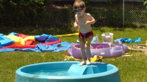 Gilbert and the kiddie pool.